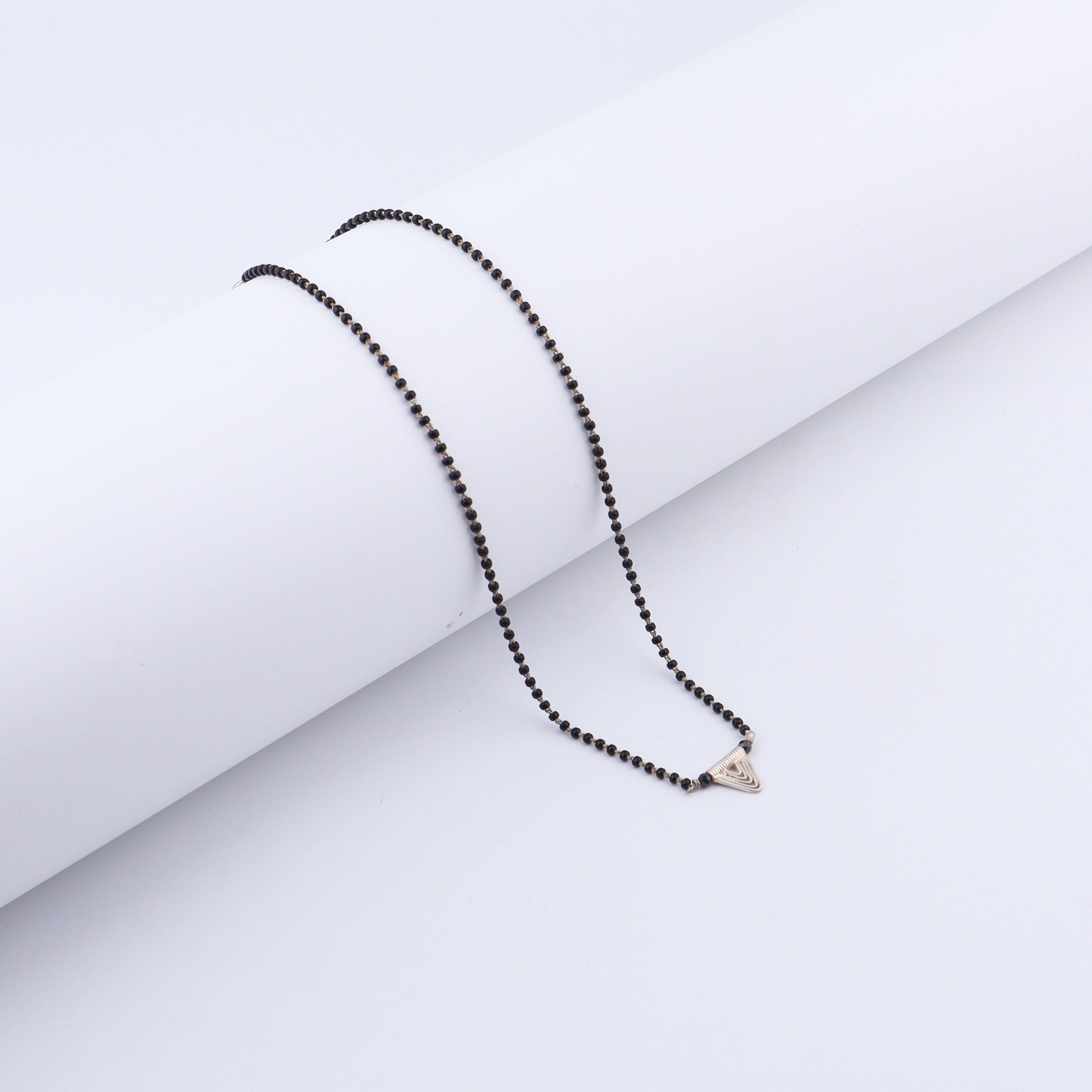 Handmade Silver Mangalsutra : filigree triangle