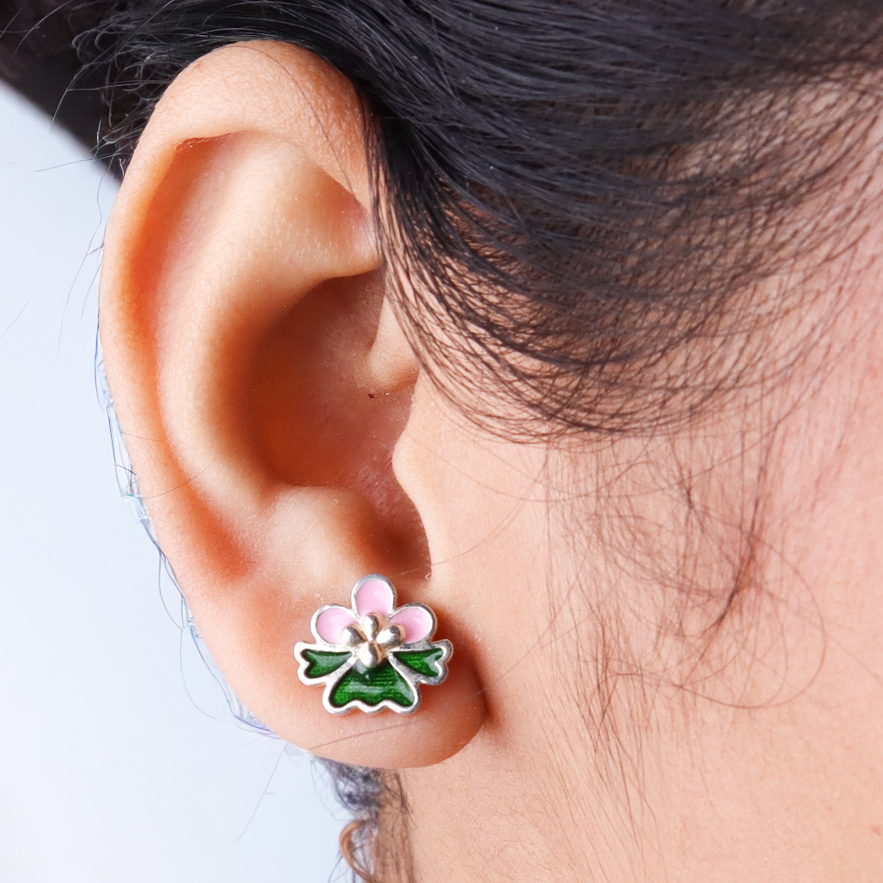 Enamel Flower Earring