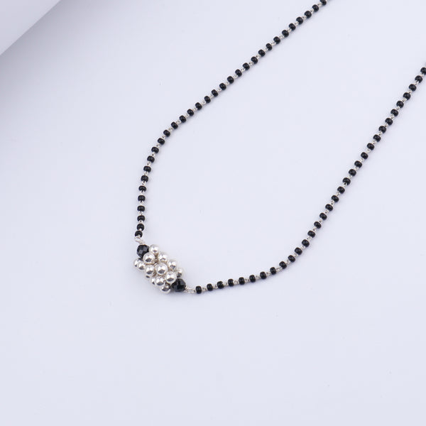 Silver Bead Black Spinel Chain Mangalsutra