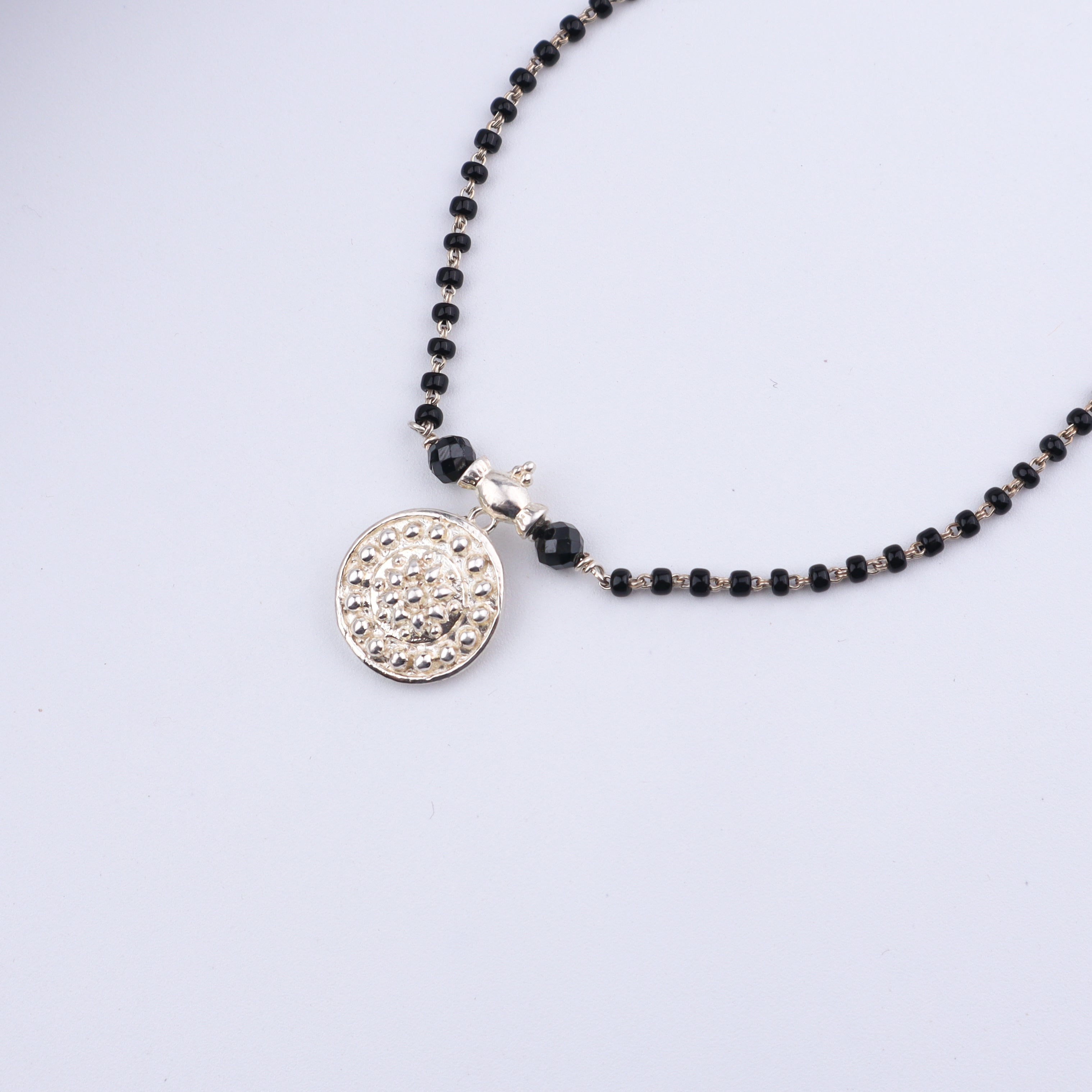 Silver Saaj motif Mangalsutra