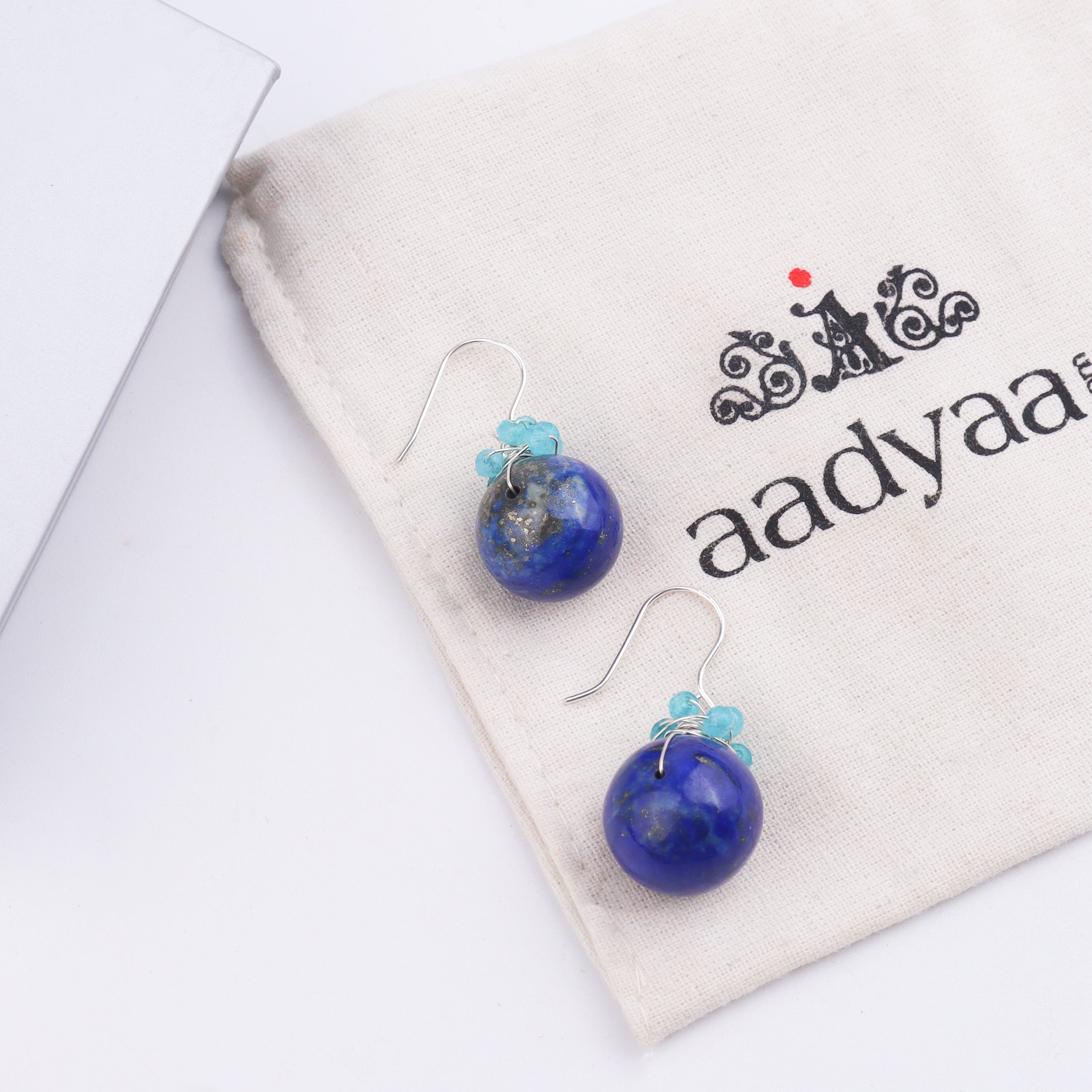 Lapis Lazuli Silver Earrings (Project Handmade)