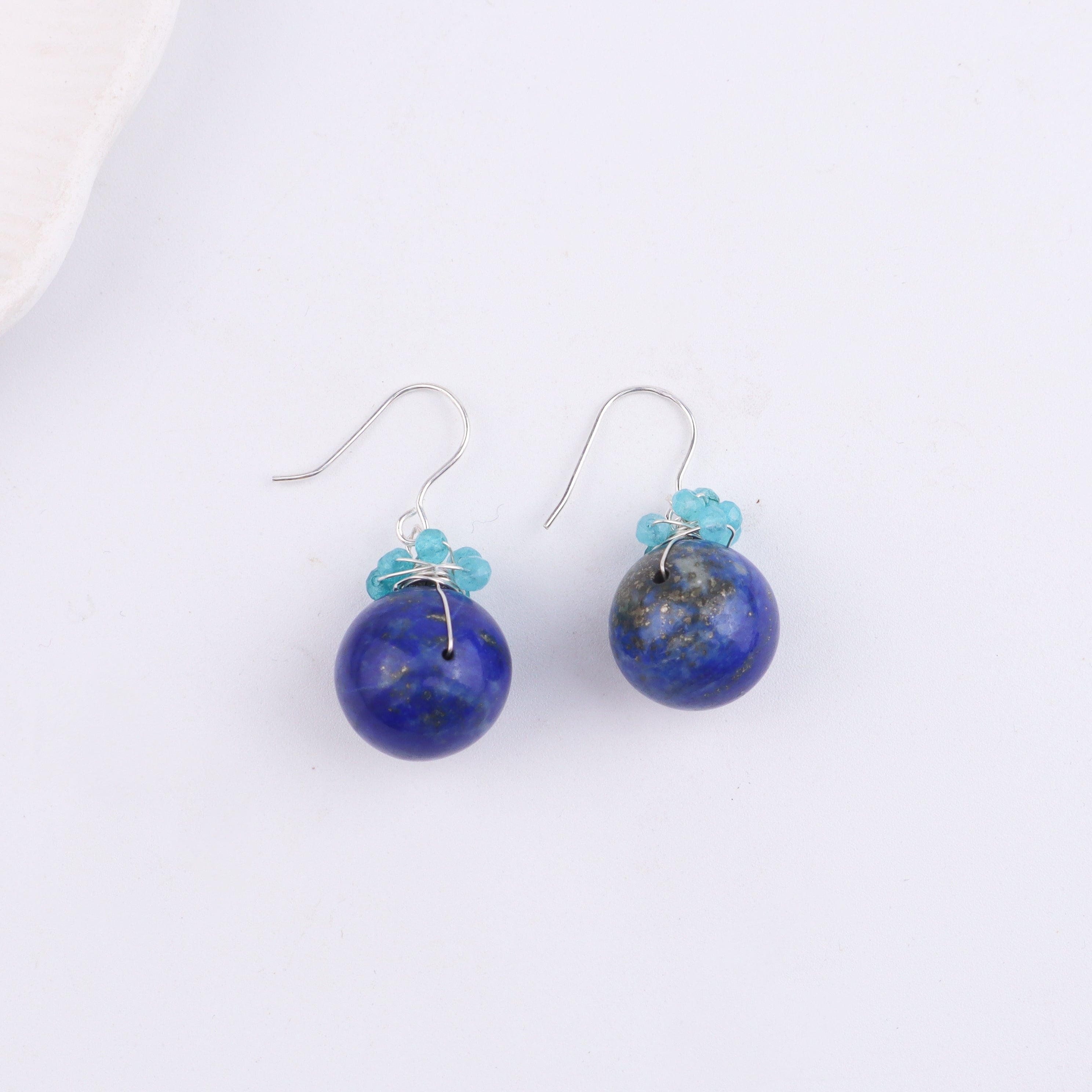 Lapis Lazuli Silver Earrings (Project Handmade)