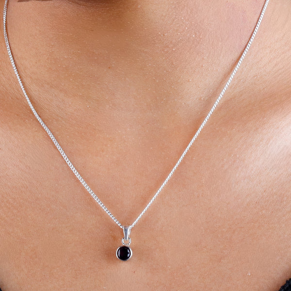 Black CZ Pendant Necklace
