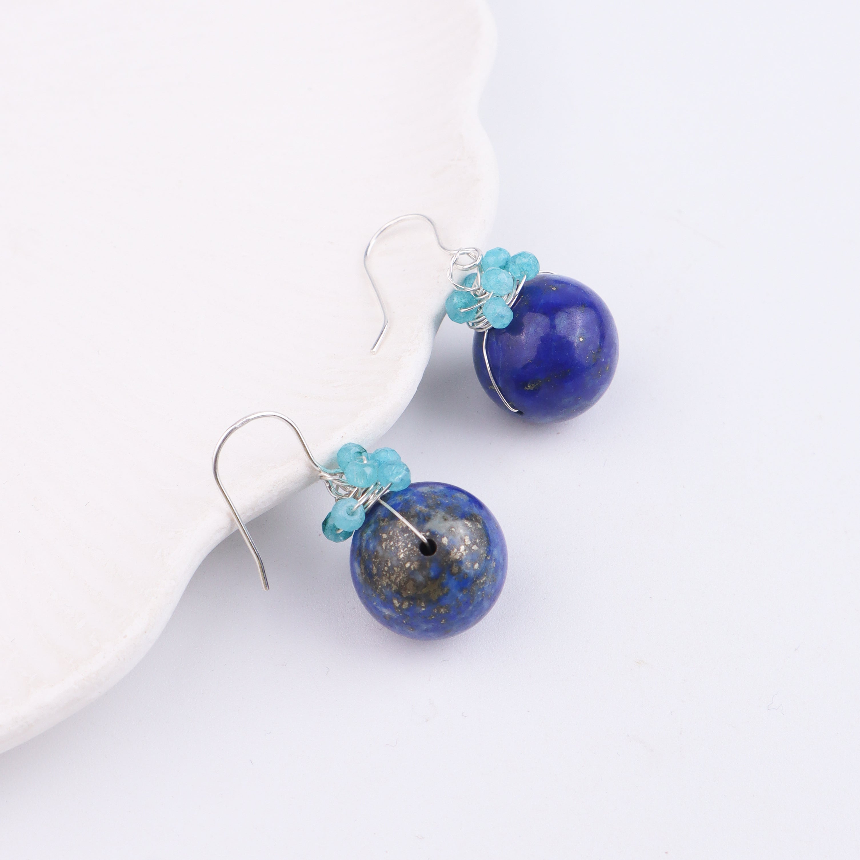 Lapis Lazuli Silver Earrings (Project Handmade)