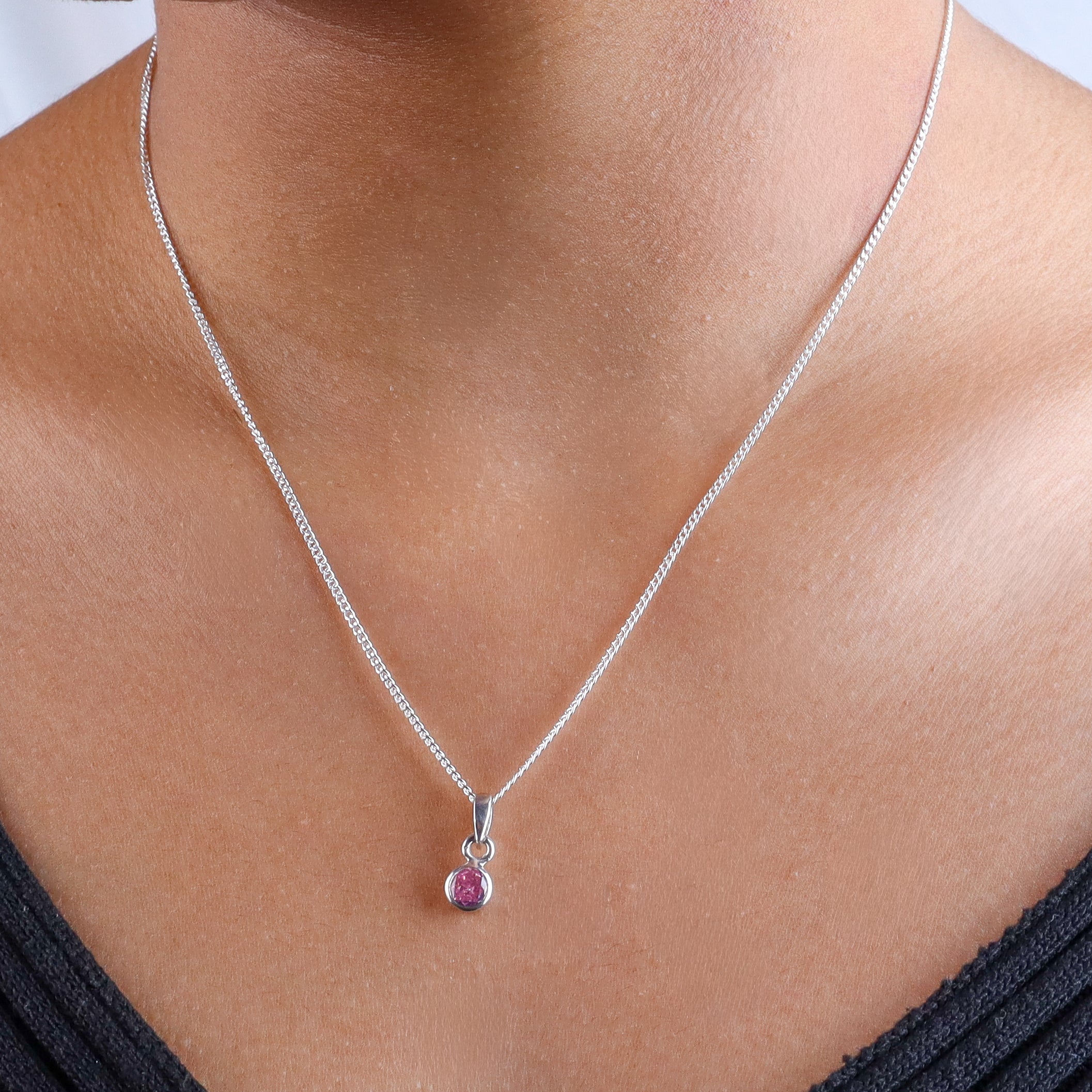 Pink CZ Pendant Necklace
