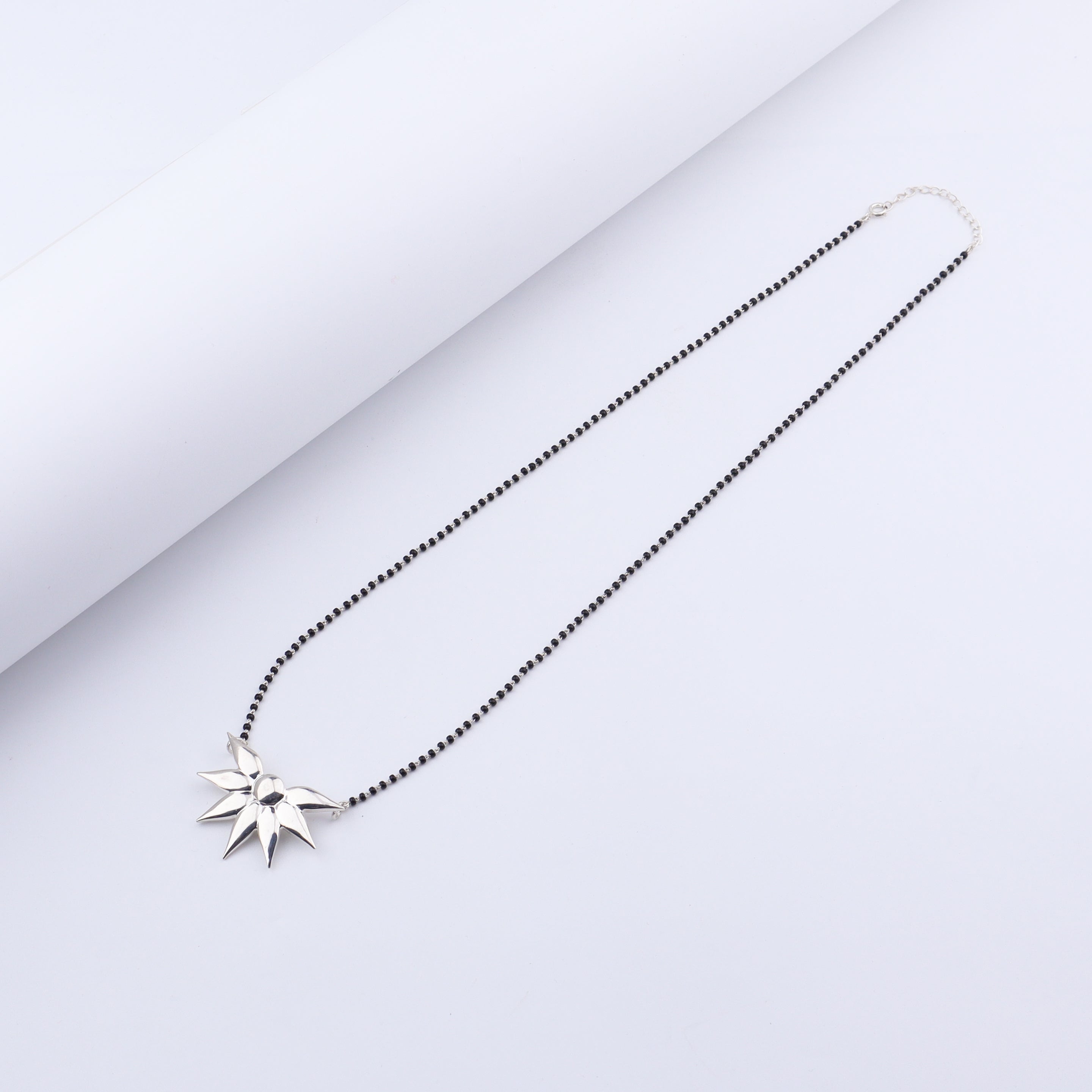 Silver Flower Mangalsutra