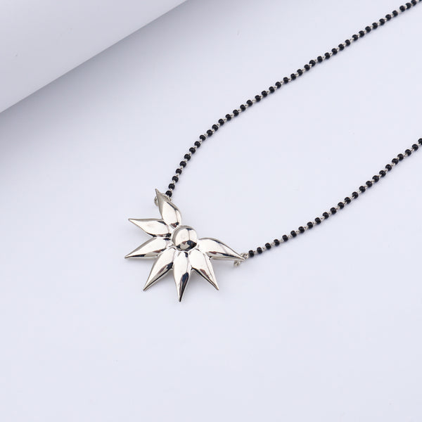 Silver Flower Mangalsutra
