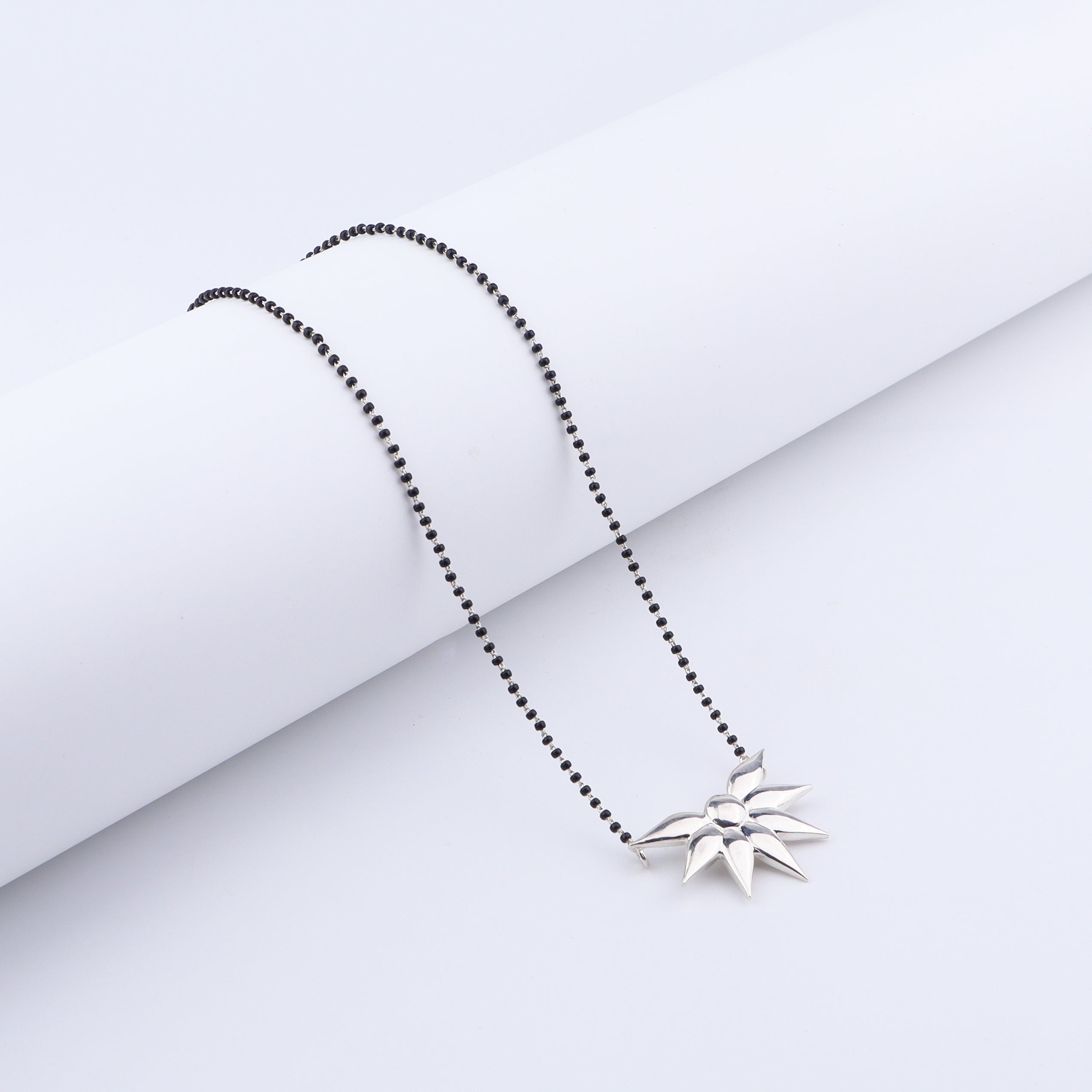 Silver Flower Mangalsutra