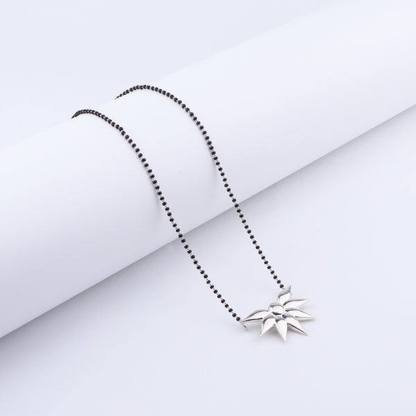 Silver Flower Mangalsutra