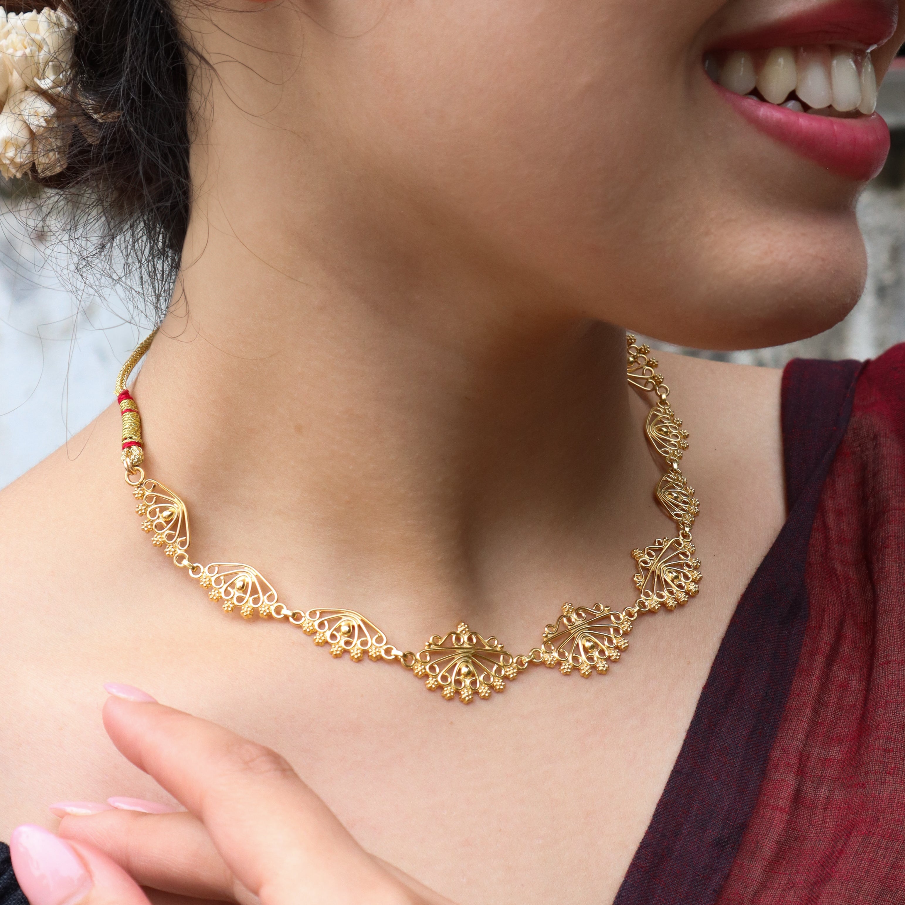 Silver Padma Nakshi Set | 92.5 Silver | 22K Gold Plated