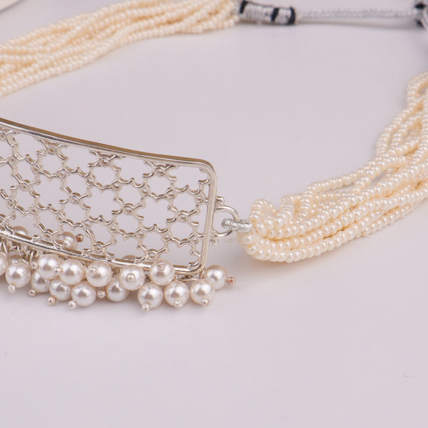Pearl Jharoka Nakshi Choker Set (Made to Order)
