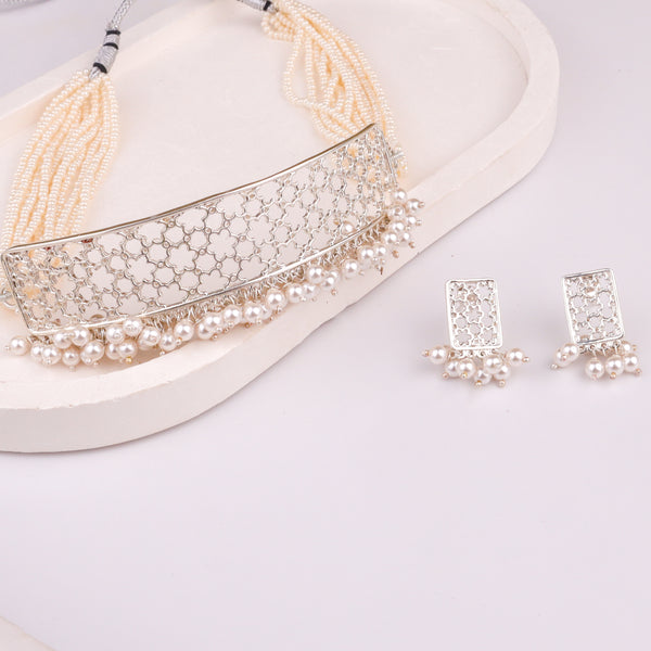 Pearl Jharoka Nakshi Choker Set (Made to Order)