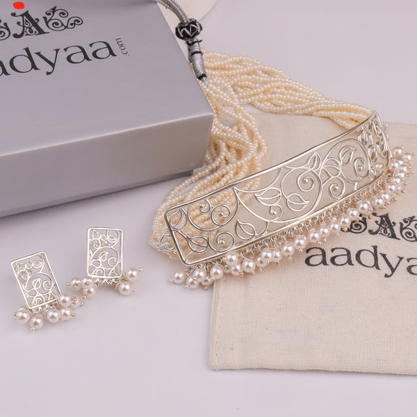 Pearl Vel Nakshi Choker Set (Made to Order)