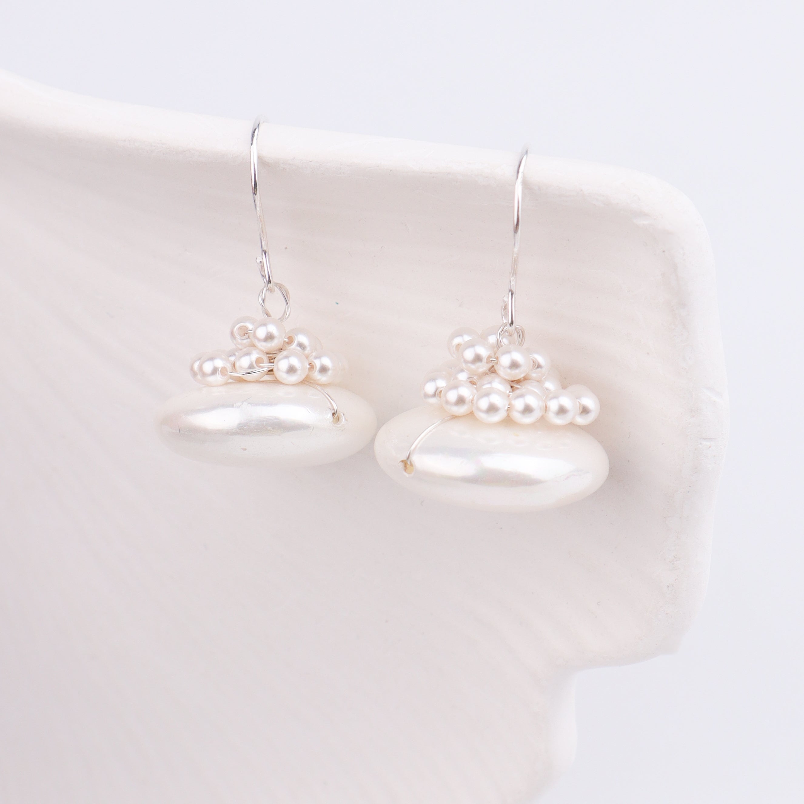 Coin Pearl Silver Earrings (Project Handmade)
