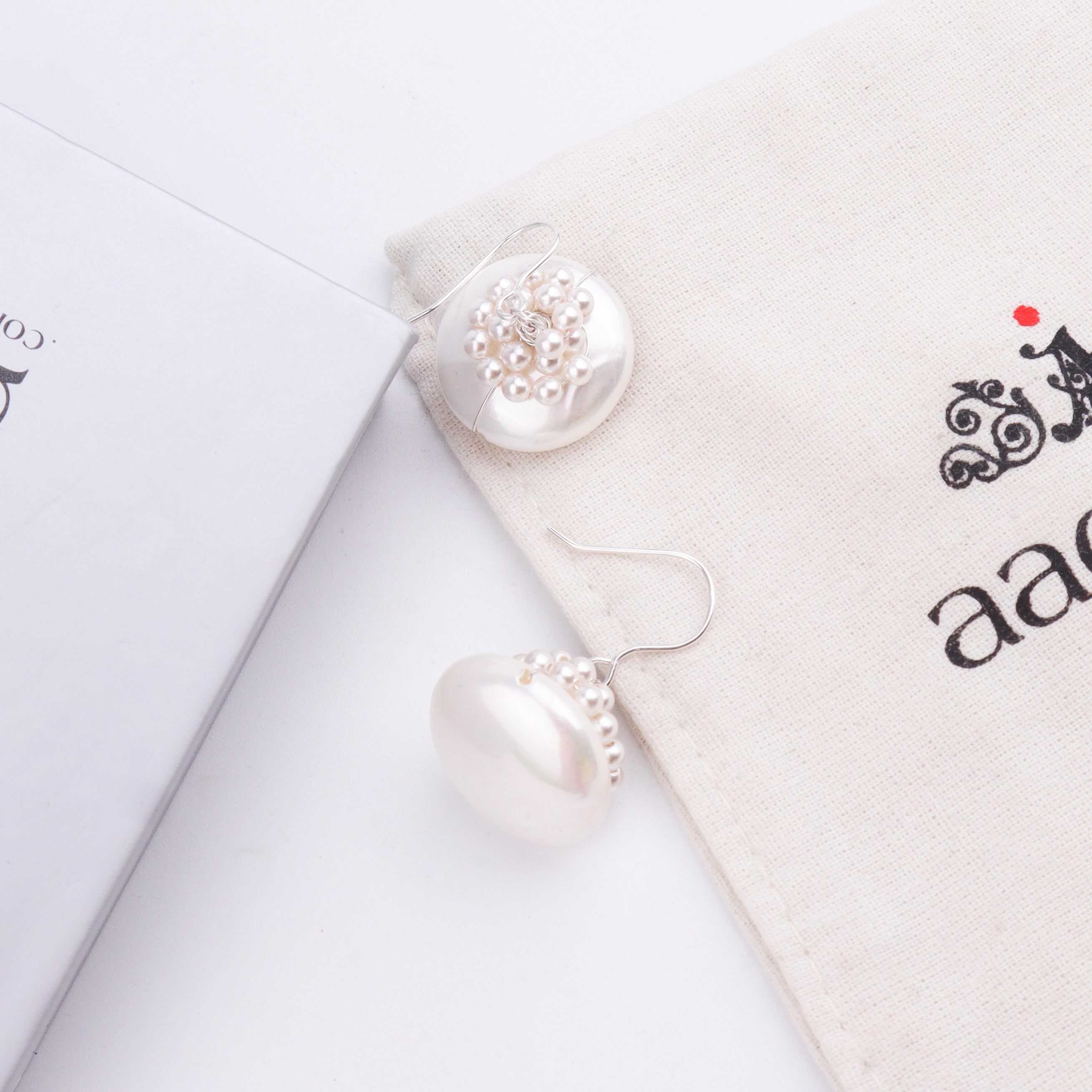 Coin Pearl Silver Earrings (Project Handmade)