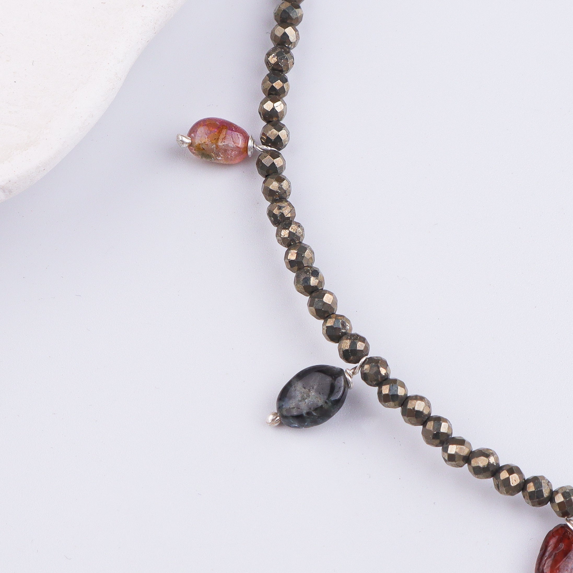 Pyrite Stone Silver Bracelet (Project Handmade)