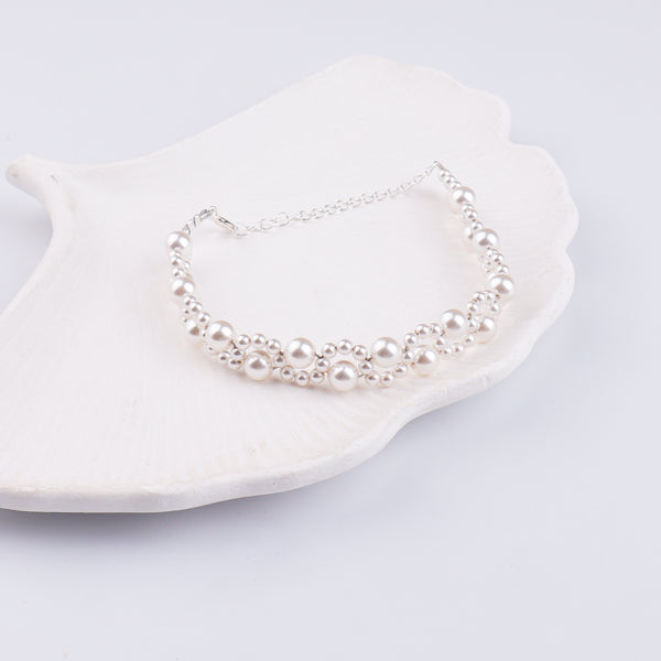 White Pearl Silver Bracelet (Project Handmade)