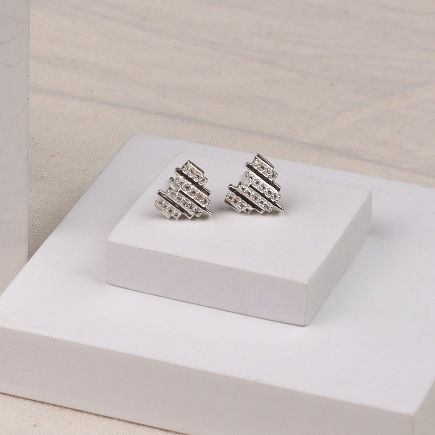 Silver Heart Zircon Set with Chain