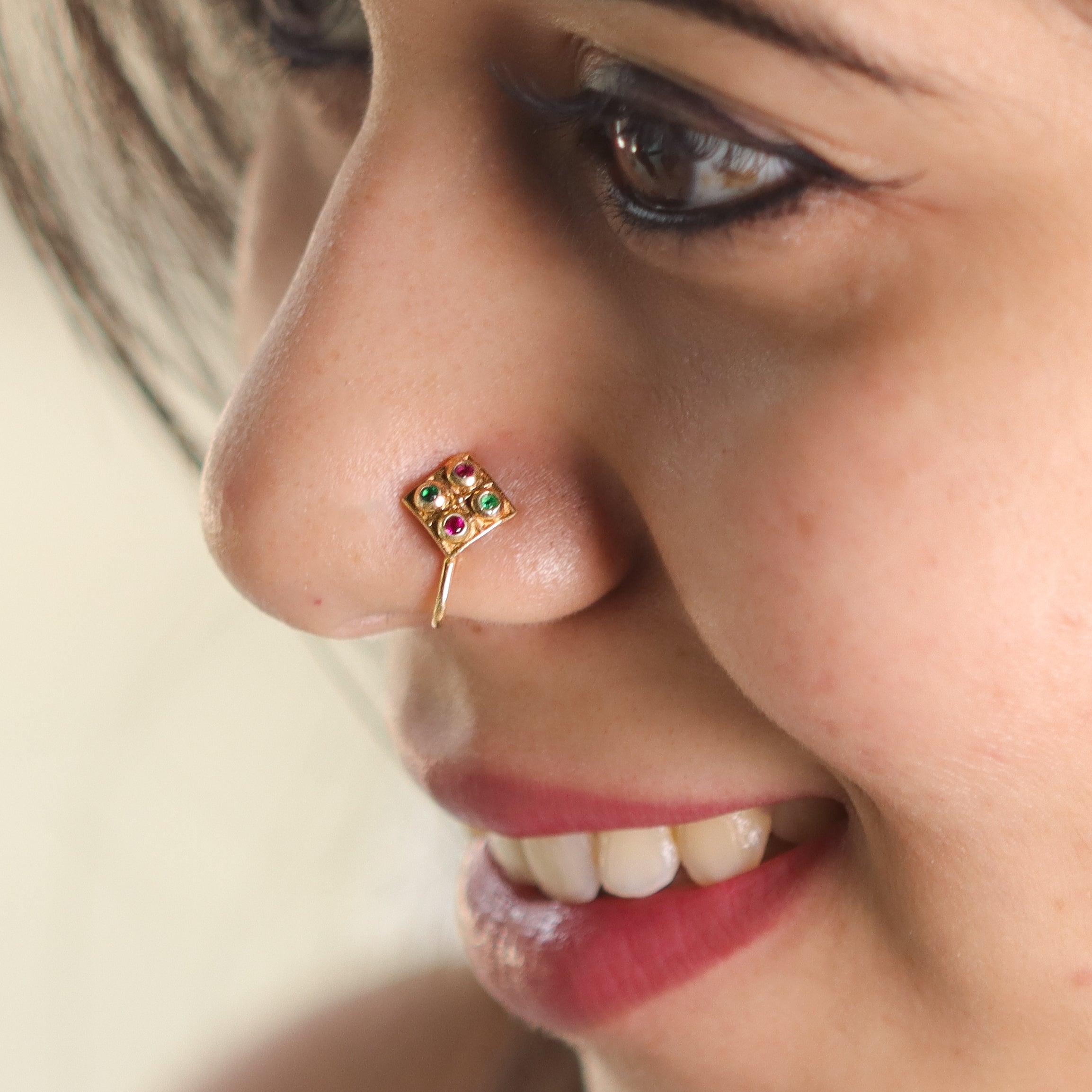 Silver Nakshatra Nose pin (Clip on) |  92.5 Silver | 22K Gold Plated