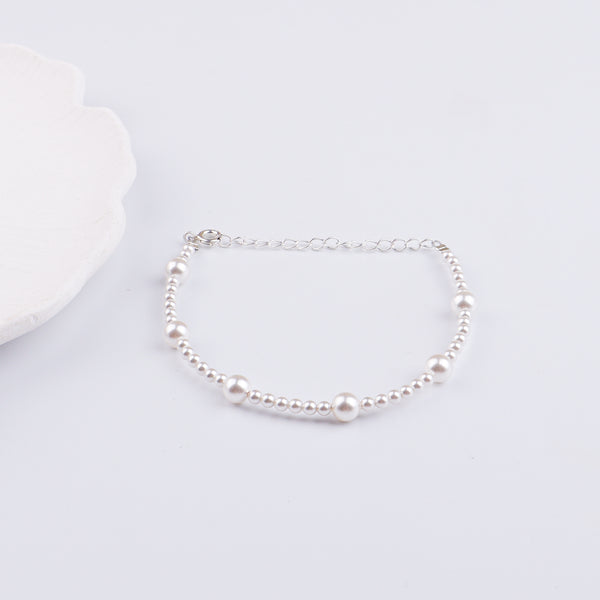 White Pearl Silver Bracelet (Project Handmade)