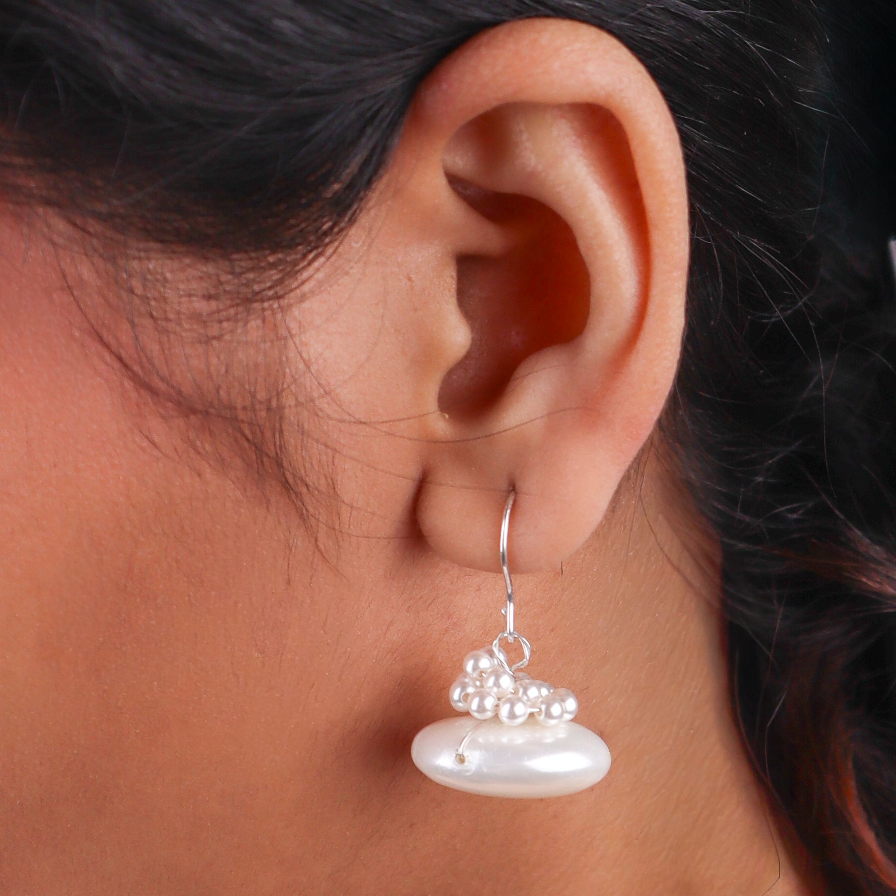 Coin Pearl Silver Earrings (Project Handmade)