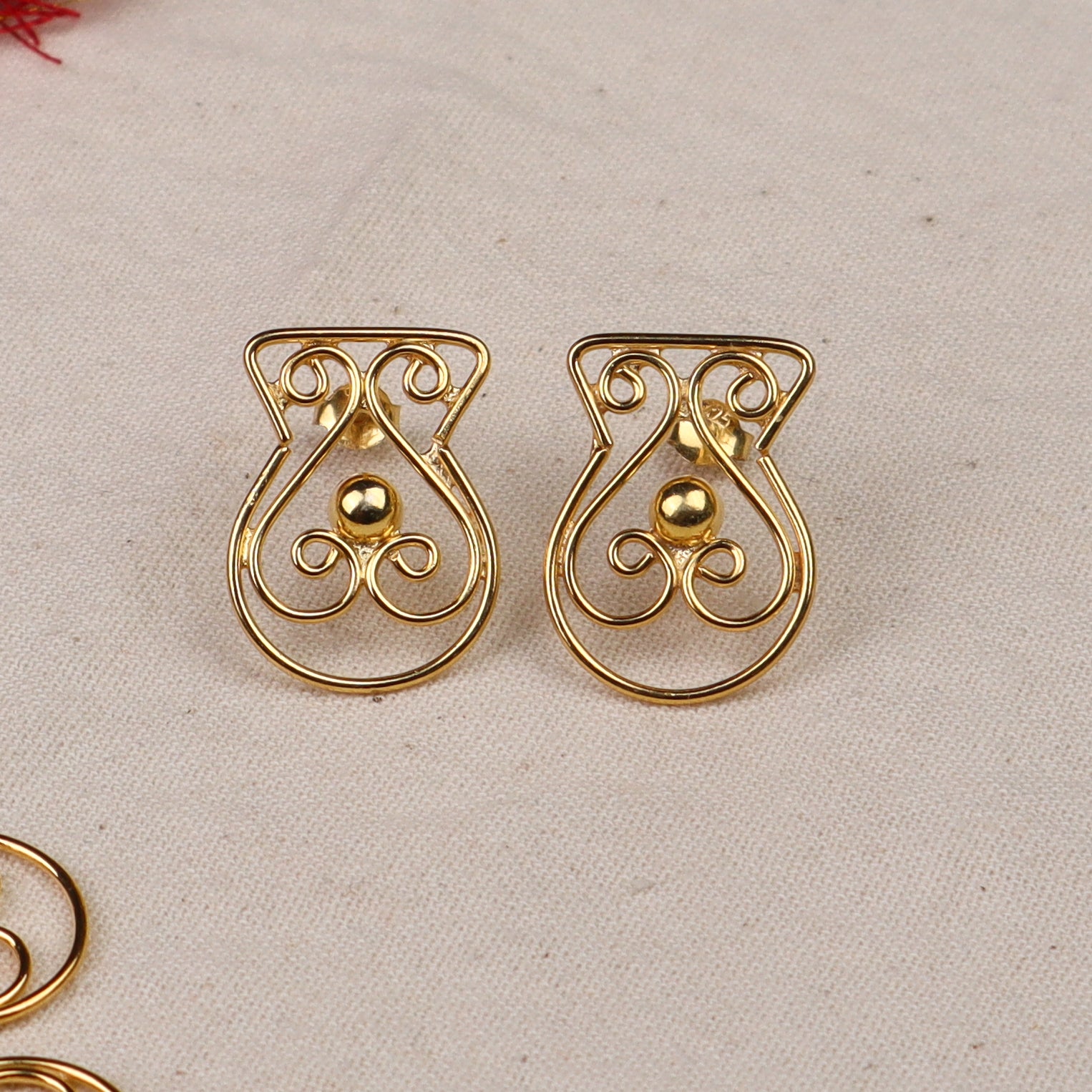 Silver Ghat (घडा) Nakshi Set | 92.5 Silver | 22K Gold Plated