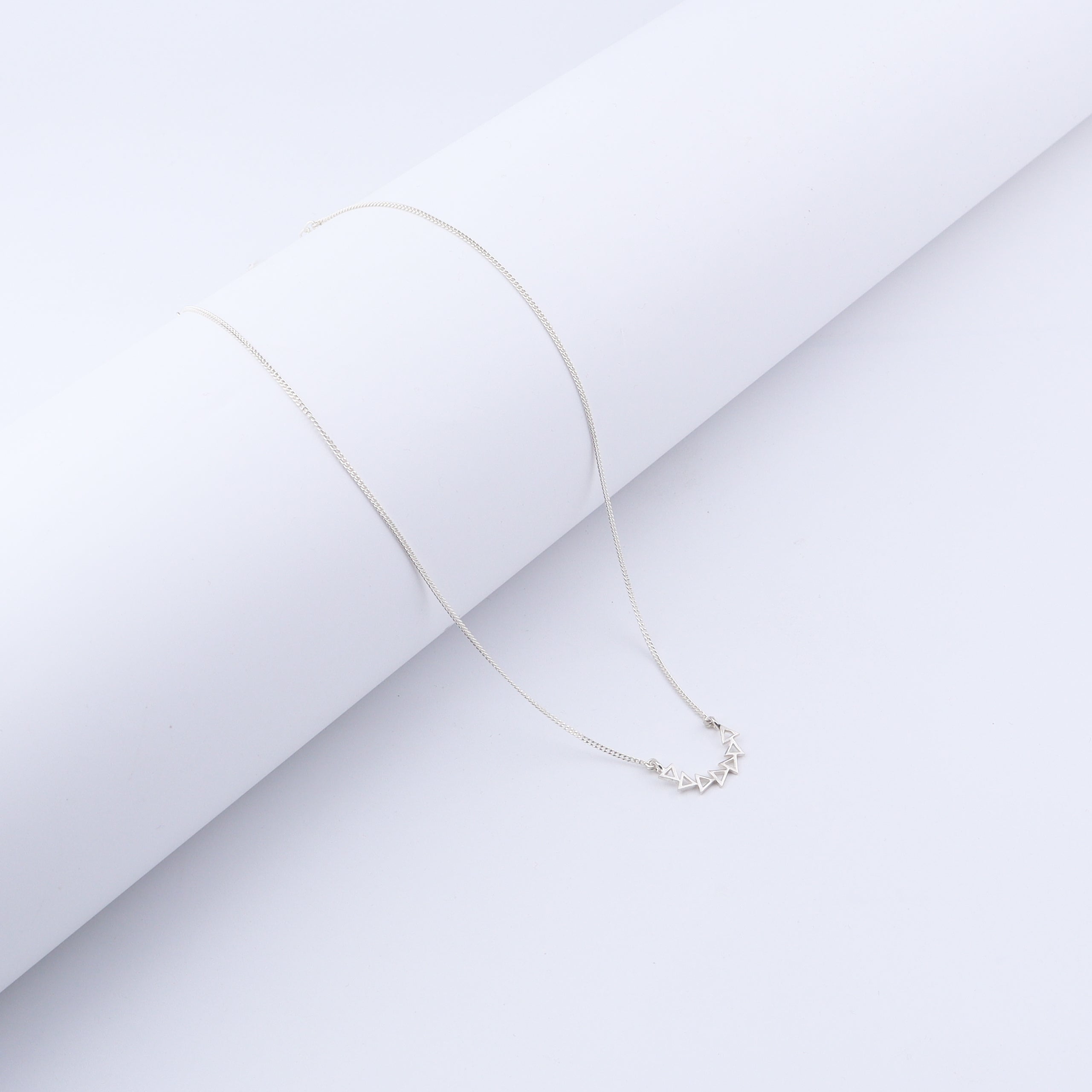 Silver Triangle Line Necklace