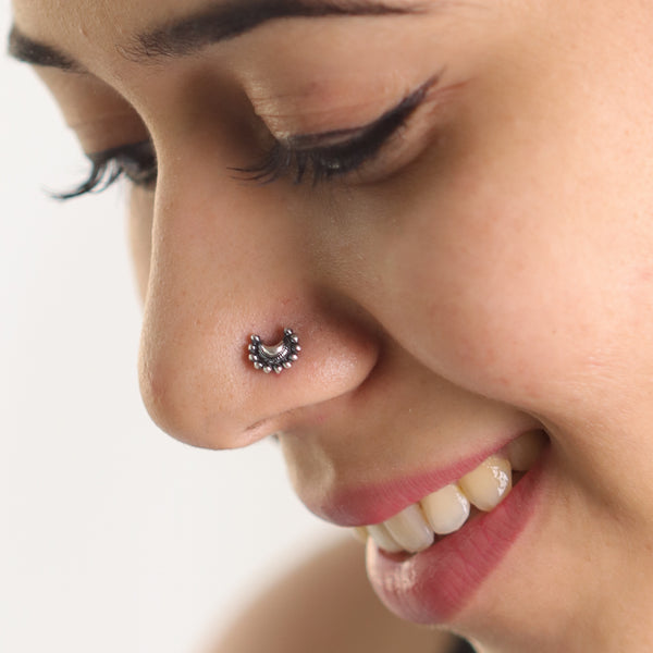 Silver septum nose pin for women