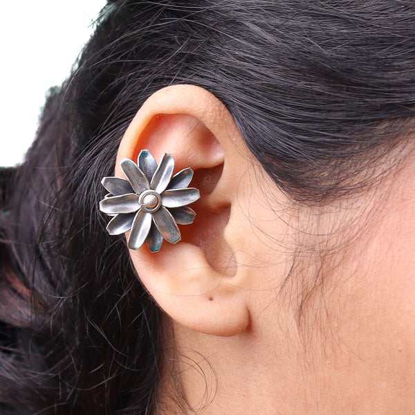 Oxidised Soorajmukhi Earcuff
