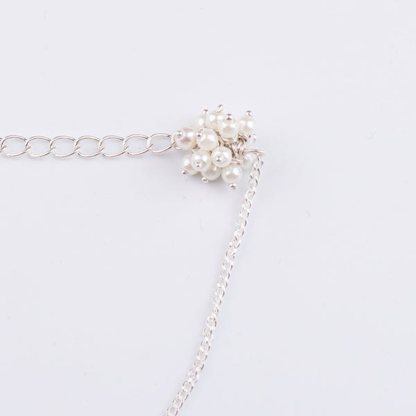 Pearl Bunch Silver Chain Bracelet (Project Handmade)