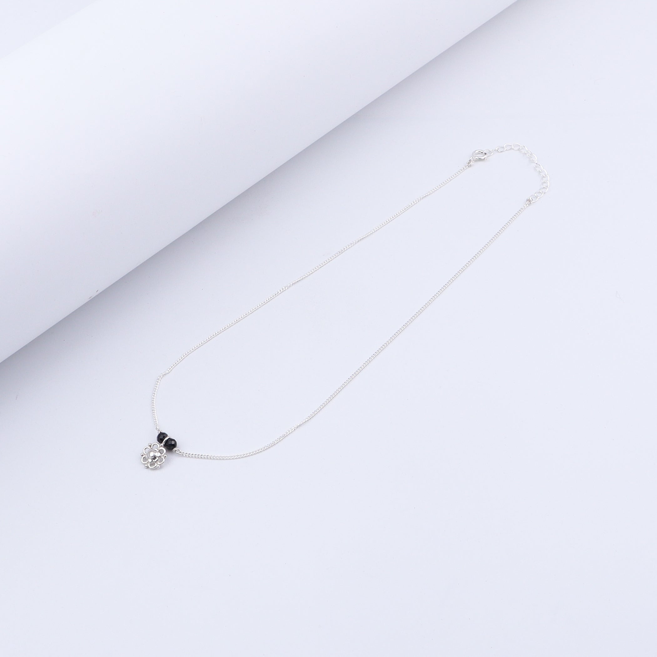 Daily Wear Silver Flower Mangalsutra
