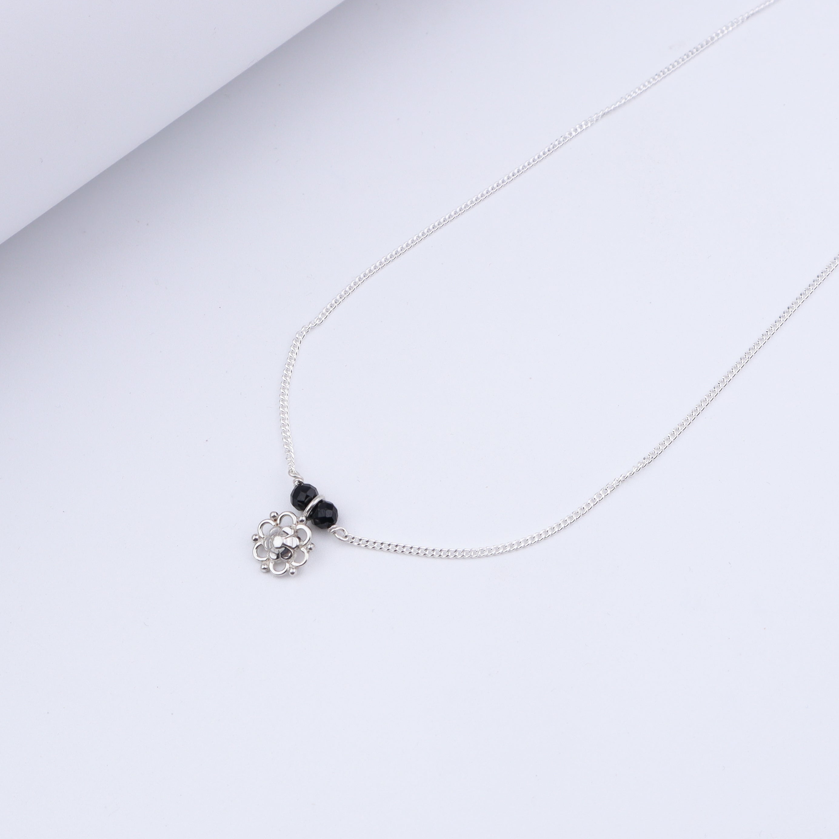 Daily Wear Silver Flower Mangalsutra
