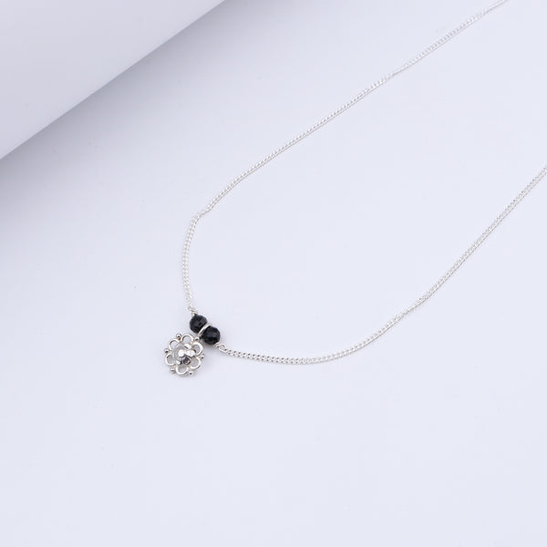 Daily Wear Silver Flower Mangalsutra