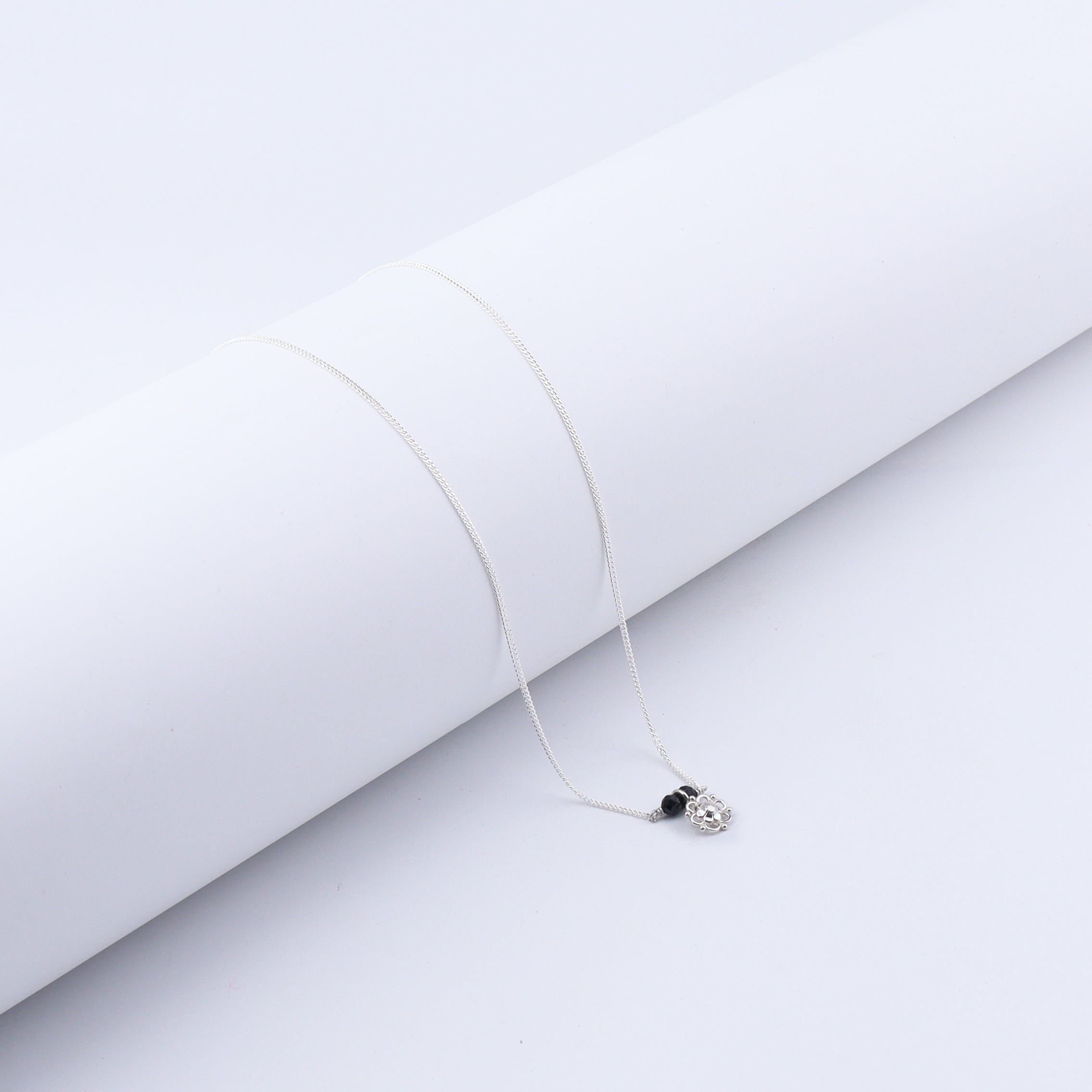 Daily Wear Silver Flower Mangalsutra