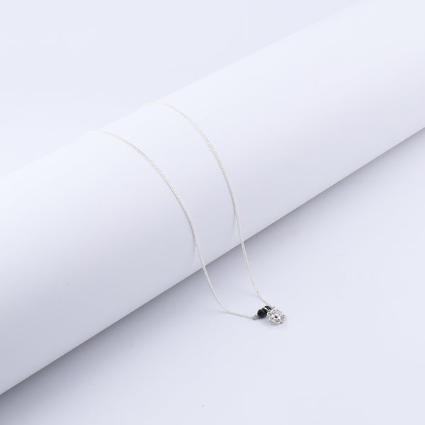 Daily Wear Silver Flower Mangalsutra
