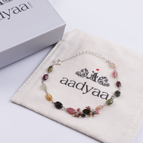 Tourmaline Silver Bracelet (Project Handmade)
