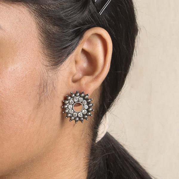 Chakra - Karwar Studs (White) | 92.5 Silver