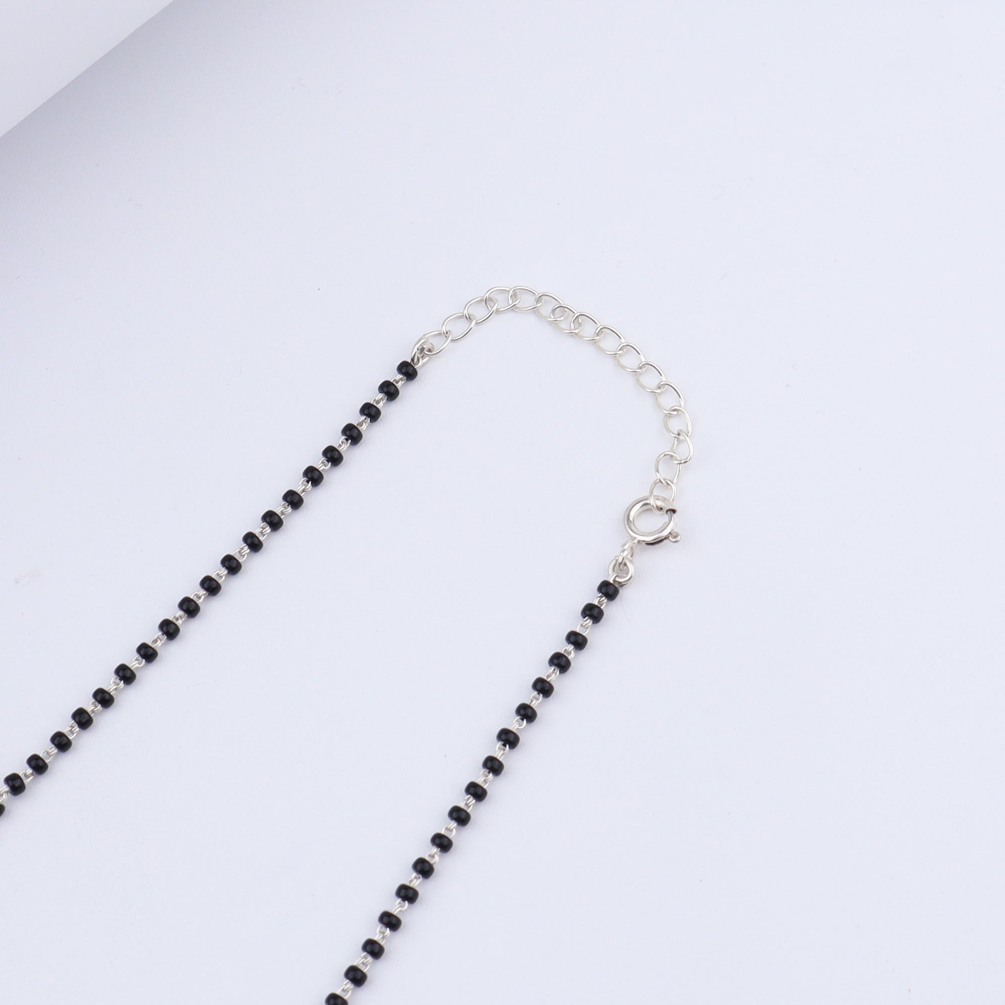 Silver Black Beads Chain Tribal Motif Mangalsutra