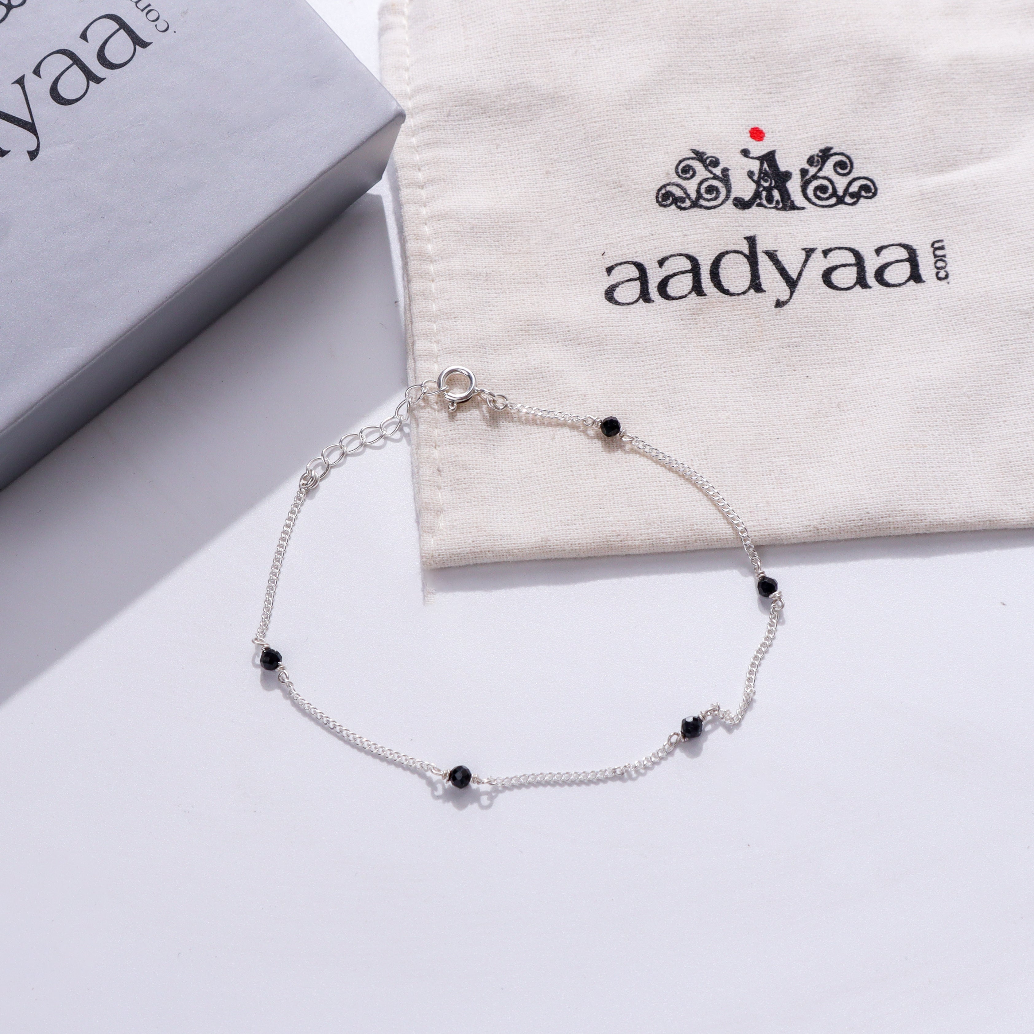 Silver Spinel Minimalist Mangalsutra Bracelet
