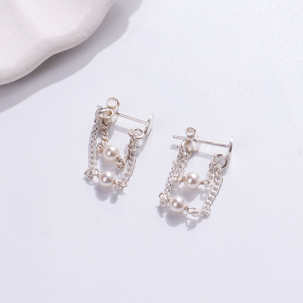 Pearl Layer Earrings silver jewelry