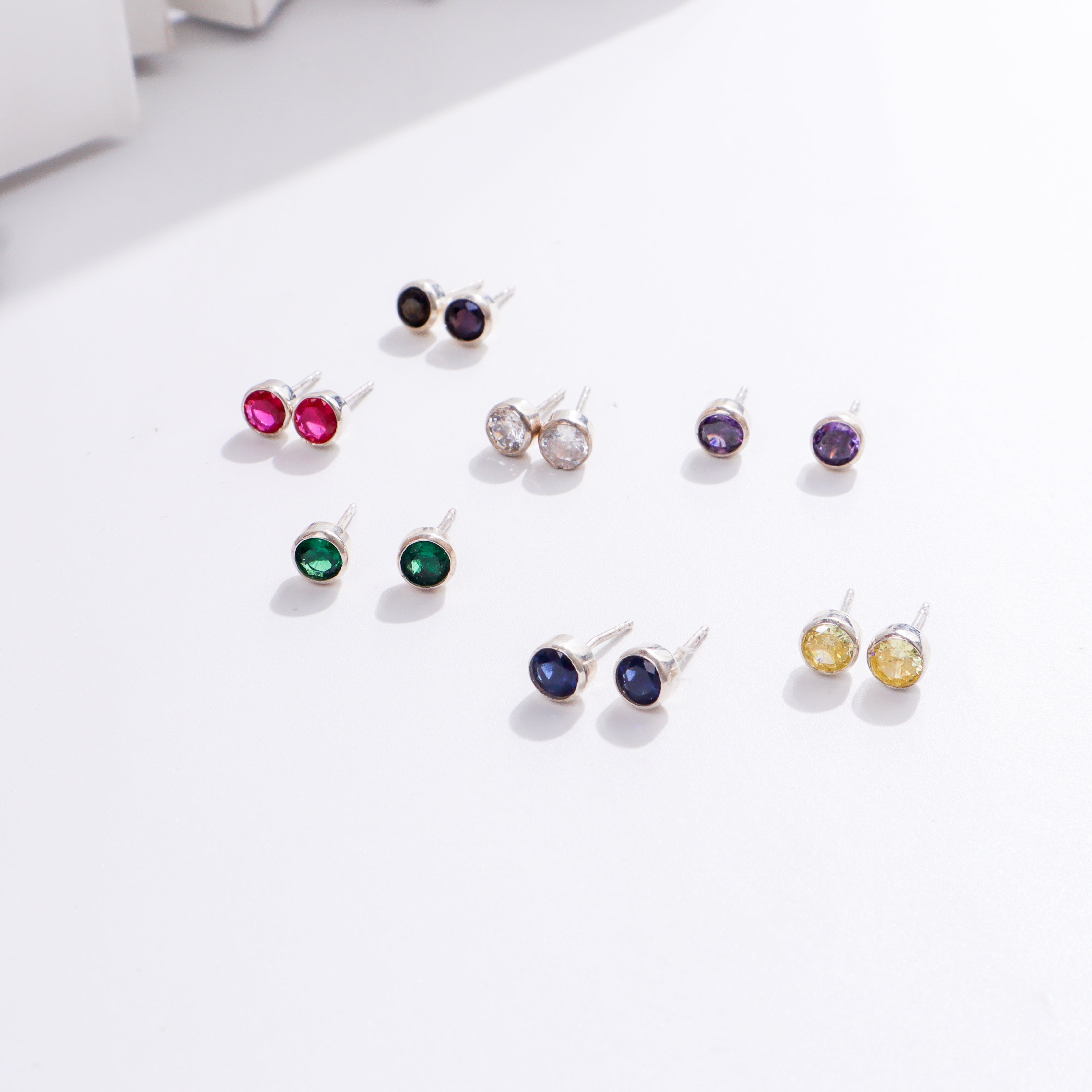 The Rainbow Silver Studs Set | CZ | 92.5 Silver