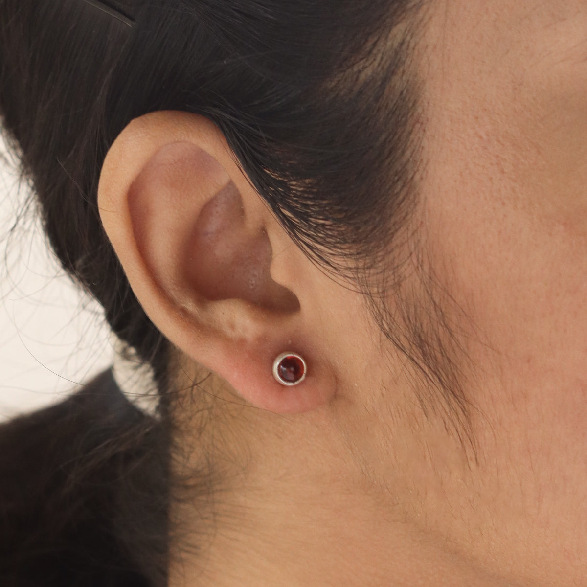 Tiny Round Studs with Tourmaline