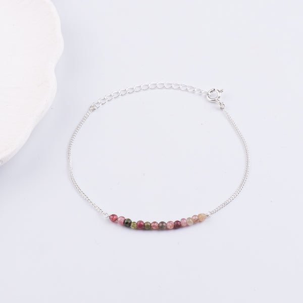 Tourmaline Silver Chain Bracelet (Project Handmade)