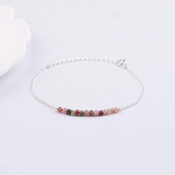 Tourmaline Silver Chain Bracelet (Project Handmade)