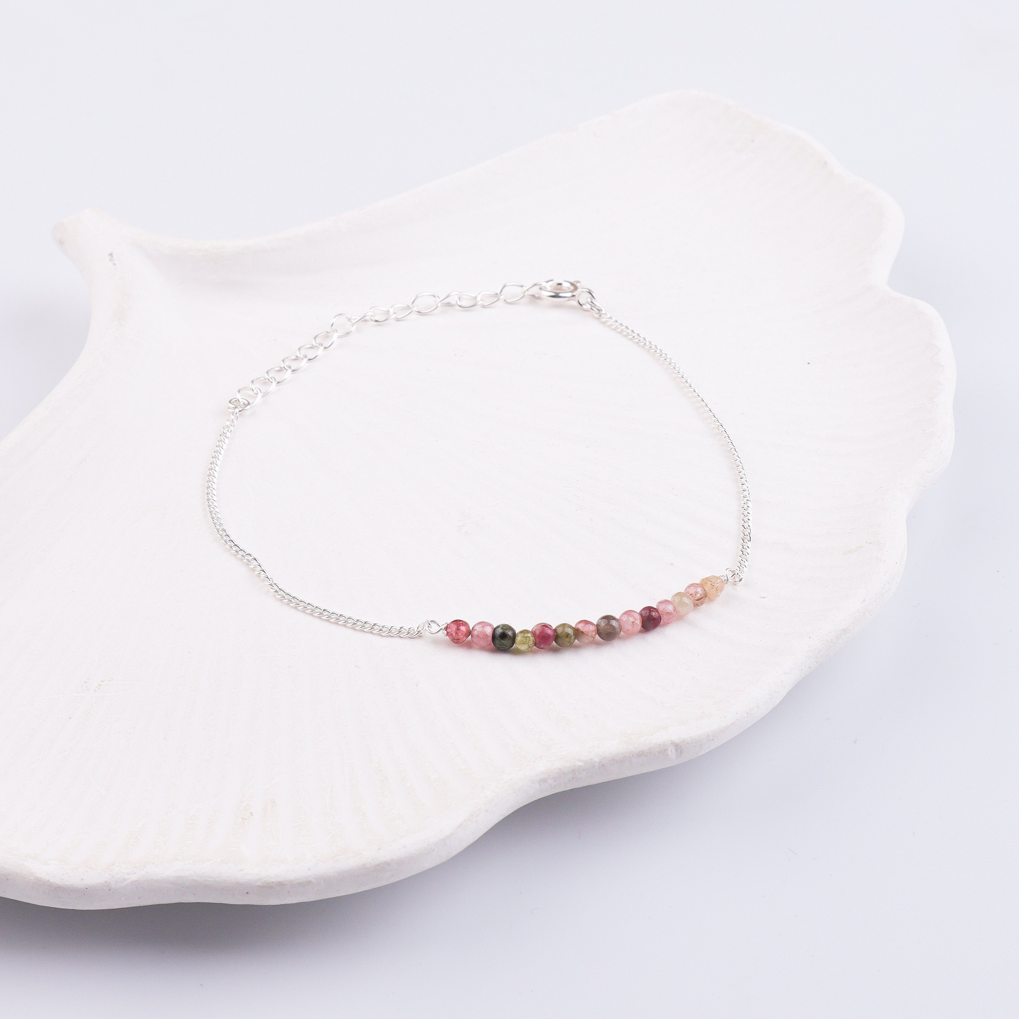 Tourmaline Silver Chain Bracelet (Project Handmade)