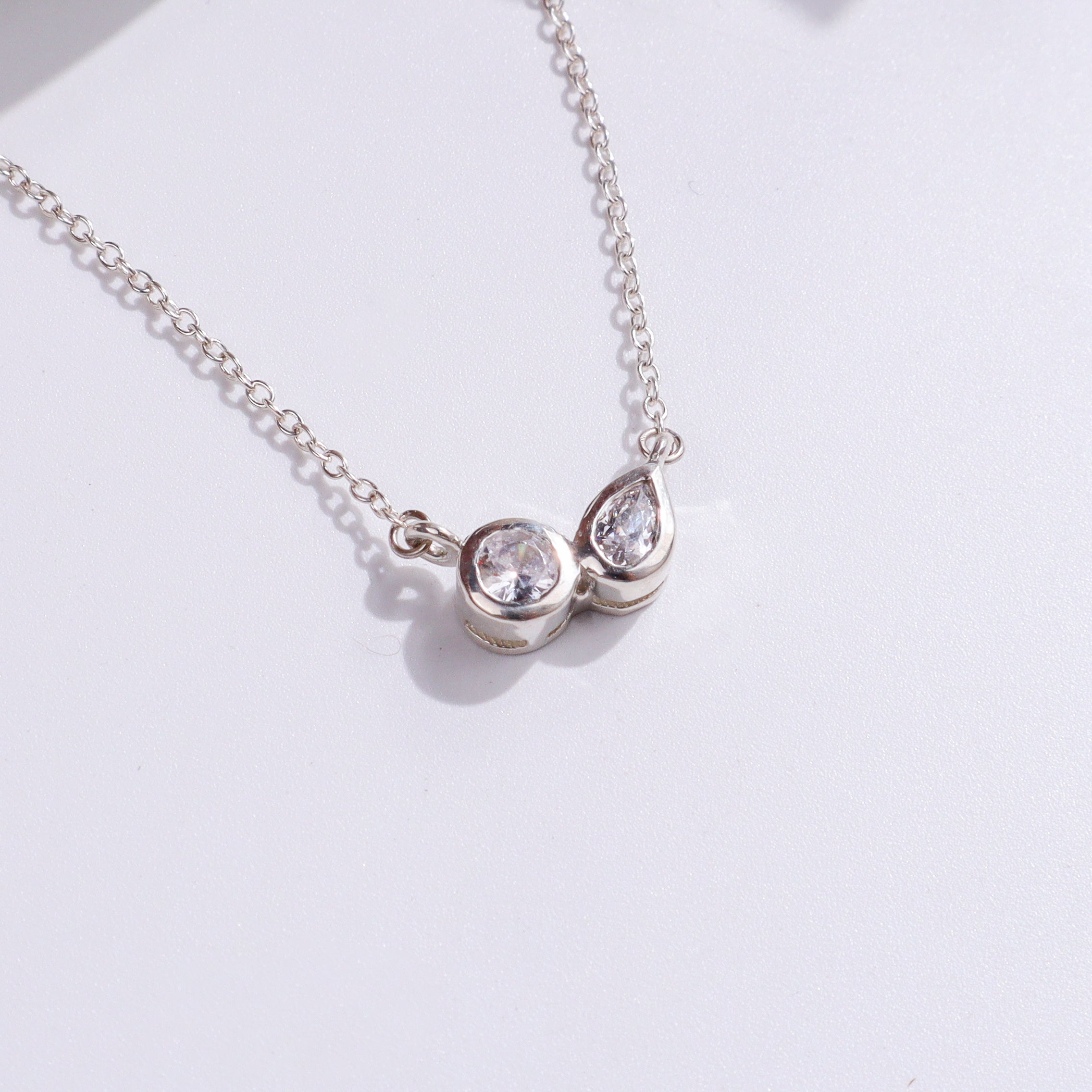 Silver chain with CZ stones