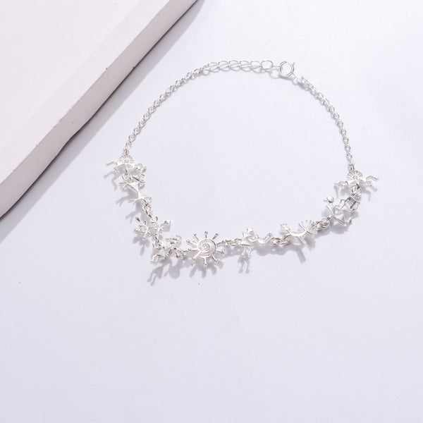Silver bracelet with snowflake charms