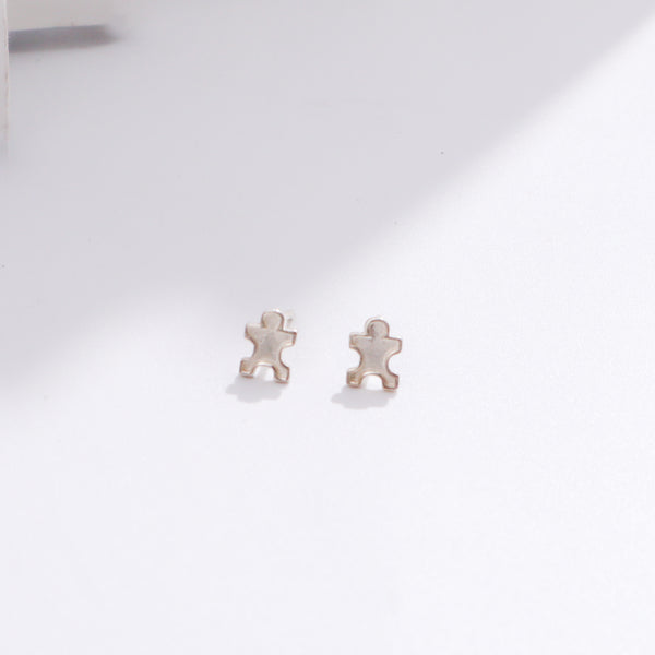 Silver puzzle earrings