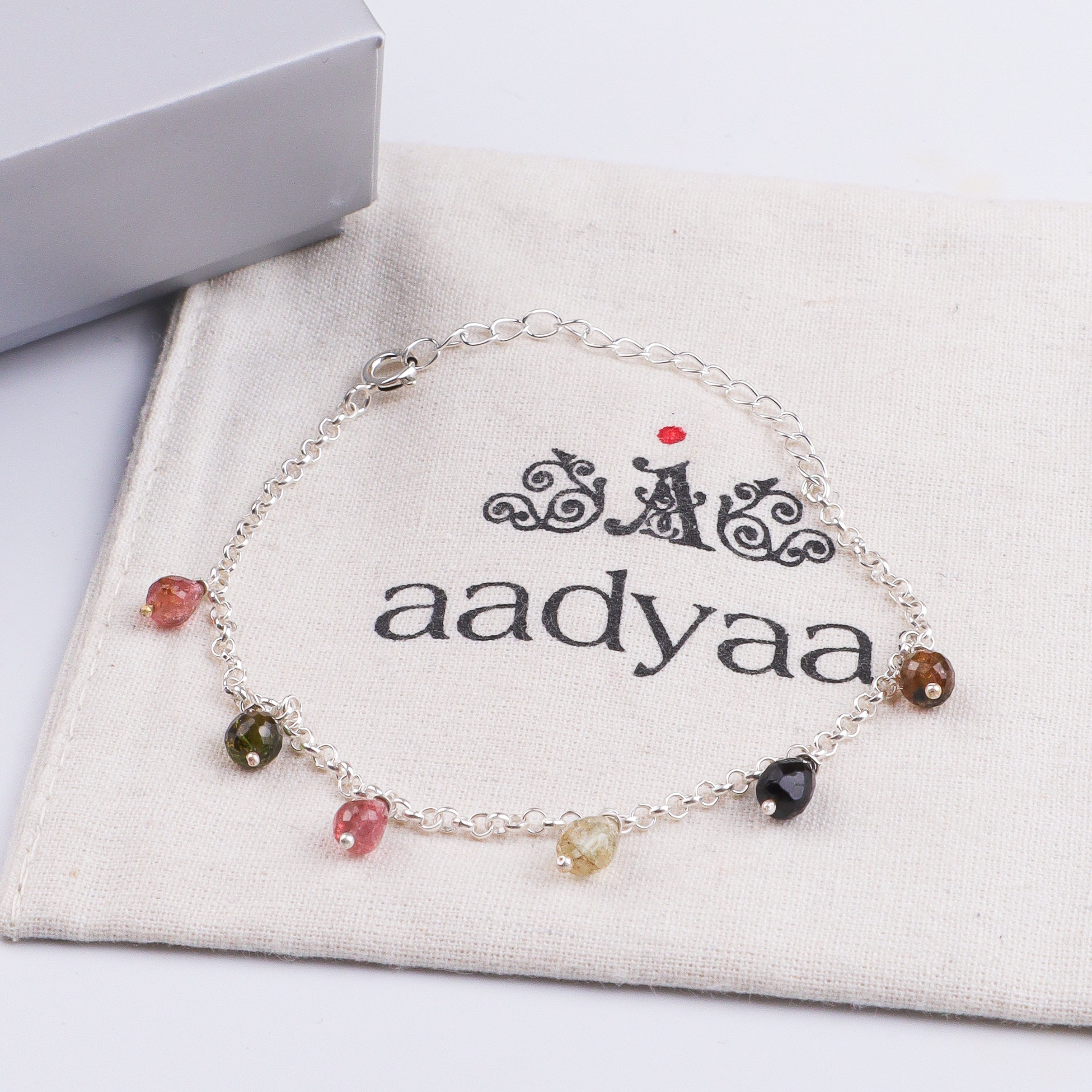 Tourmaline Silver Chain Bracelet (Project Handmade)