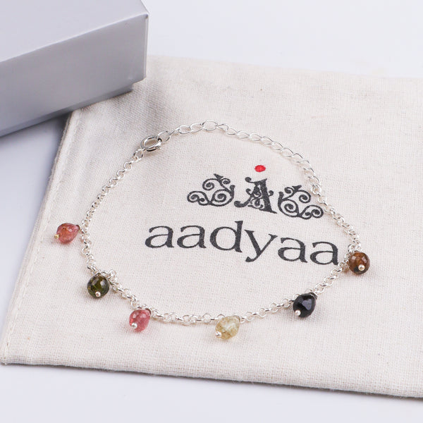 Tourmaline Silver Chain Bracelet (Project Handmade)